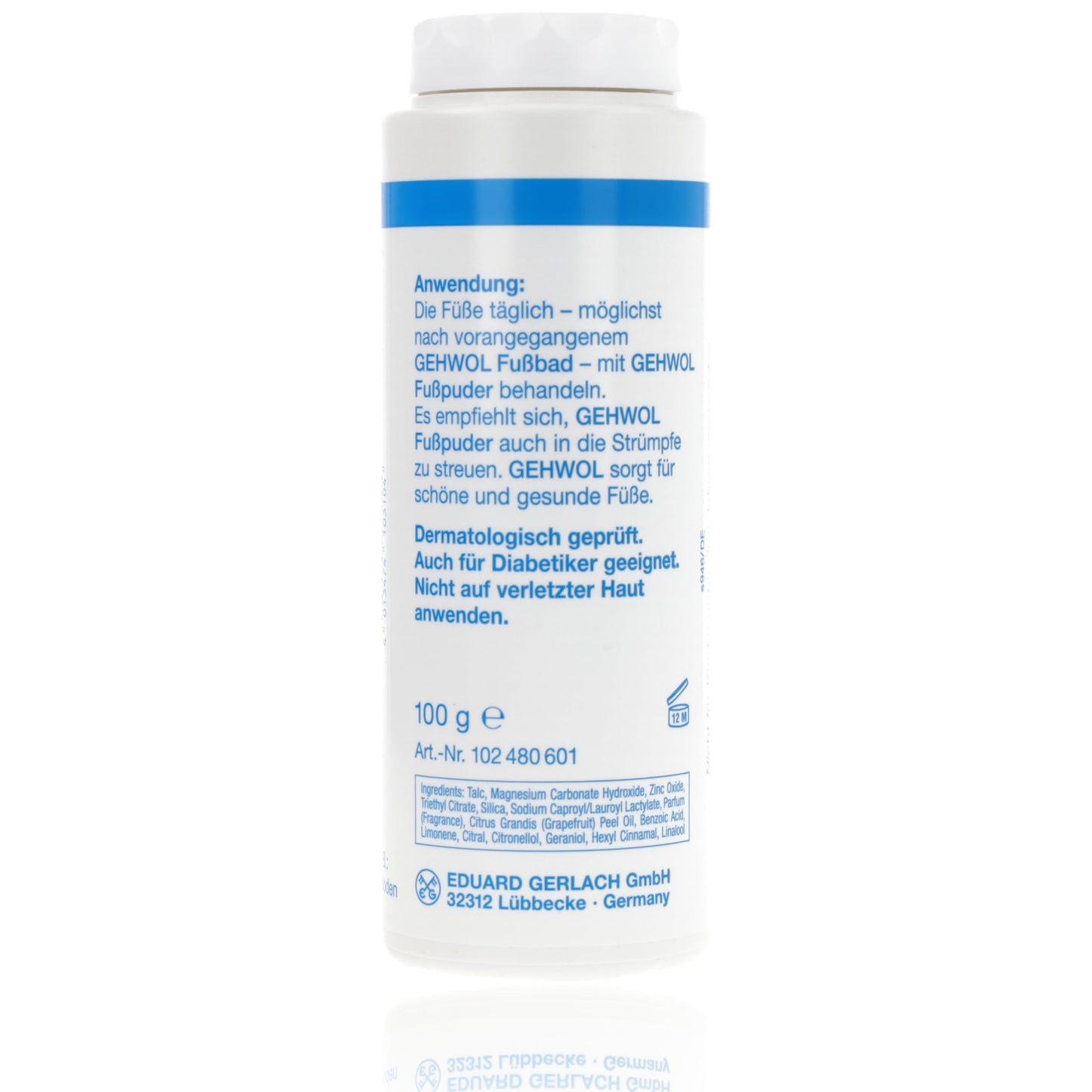 Gehwol Foot Powder Odourless Antibacterial Talc 100Gm Prevents Atheletes Foot Can Be Used for Feet Shoes & Socks